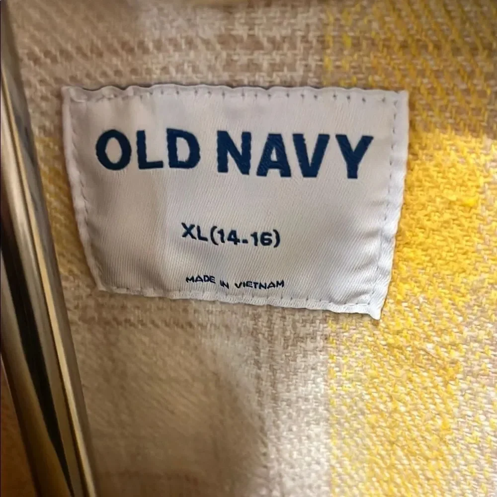 Old Navy Yellow and White Plaid Jacket